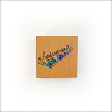 Small trinket box made of NZ Silver Beech veneer with Rimu design and inlaid Paua, perfect for storing keepsakes.