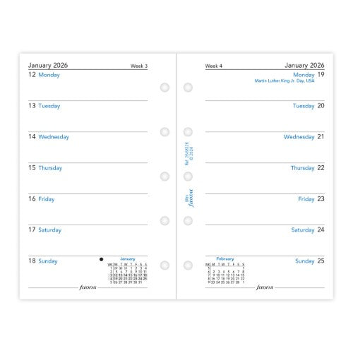 Filofax Refill Classic WTV Mini 2026