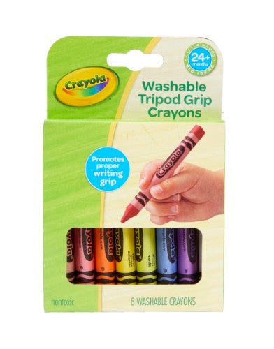 Crayola Young Kids Washable Tripod Grip Crayons 8Pk