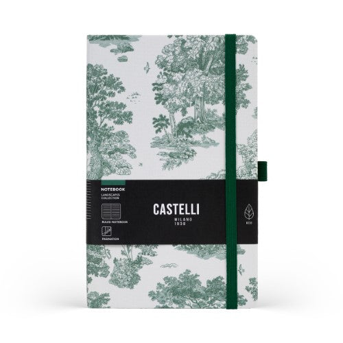 Castelli Notebook Landscapes Mid Ruled Evergreen