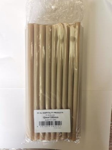 Hi Iq Straws Sugarcane 12mm X 250mm  - 50PC