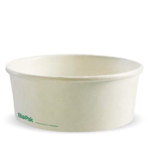 Biopak Bowl Paper Biobowl White 1300ml  - 50PC