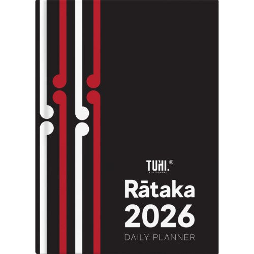 Tuhi Diary B51 Day Per Page Rataka Black Koru 2026