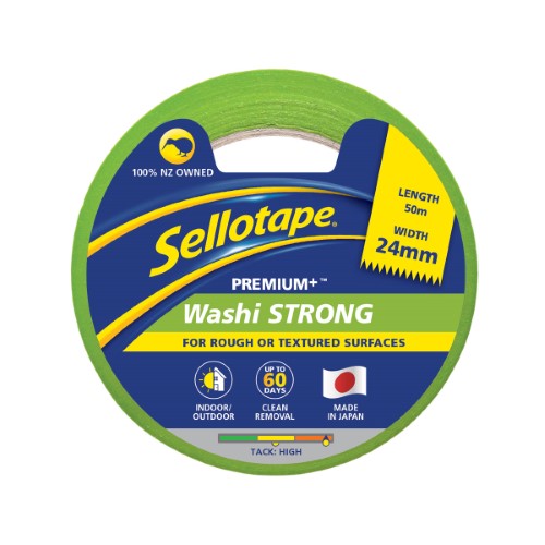 Sellotape Washi Premium+ Strong Green 24mm x 50m