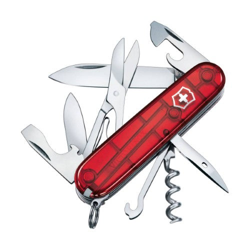 Swiss Pocket Knife - VICTORINOX SAK Climber (Red Translucent)
