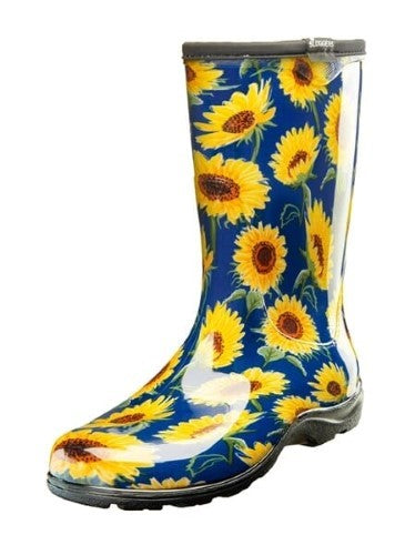 Sloggers Womens Rain Boots Sunflower Blue Size 6