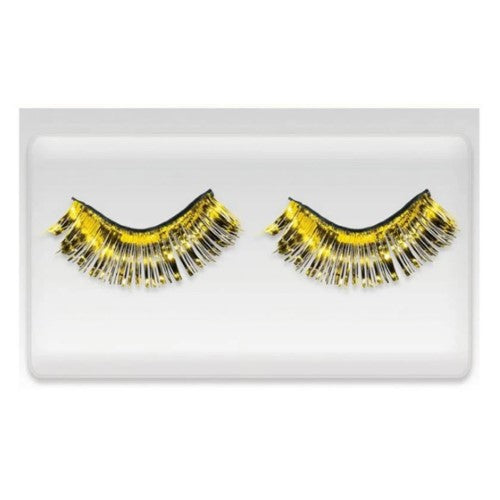 Costume Accessory  - Team Spirit Tinsel Eyelashes Yellow 14+