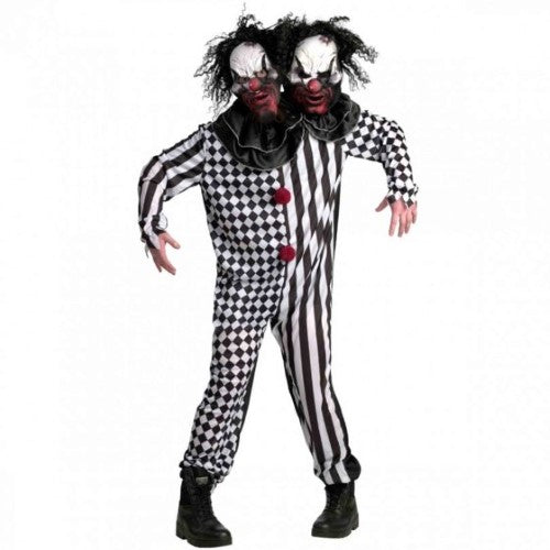 Costume 2 Headed Clown Adult Standard Size