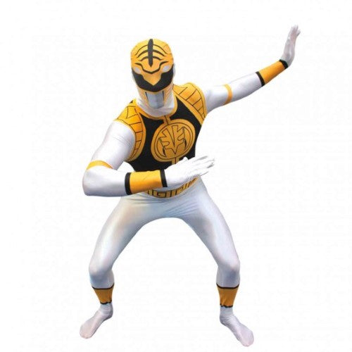 Costume White Power Rangers Morphsuit Adult Size X-Large