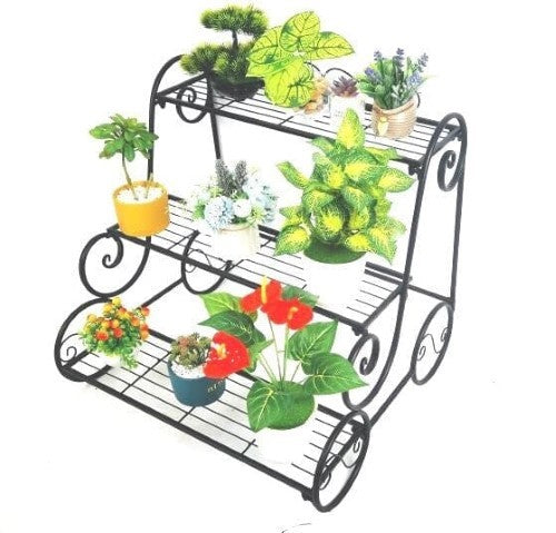 Omni Stand Plant Iron 3 Tier Black