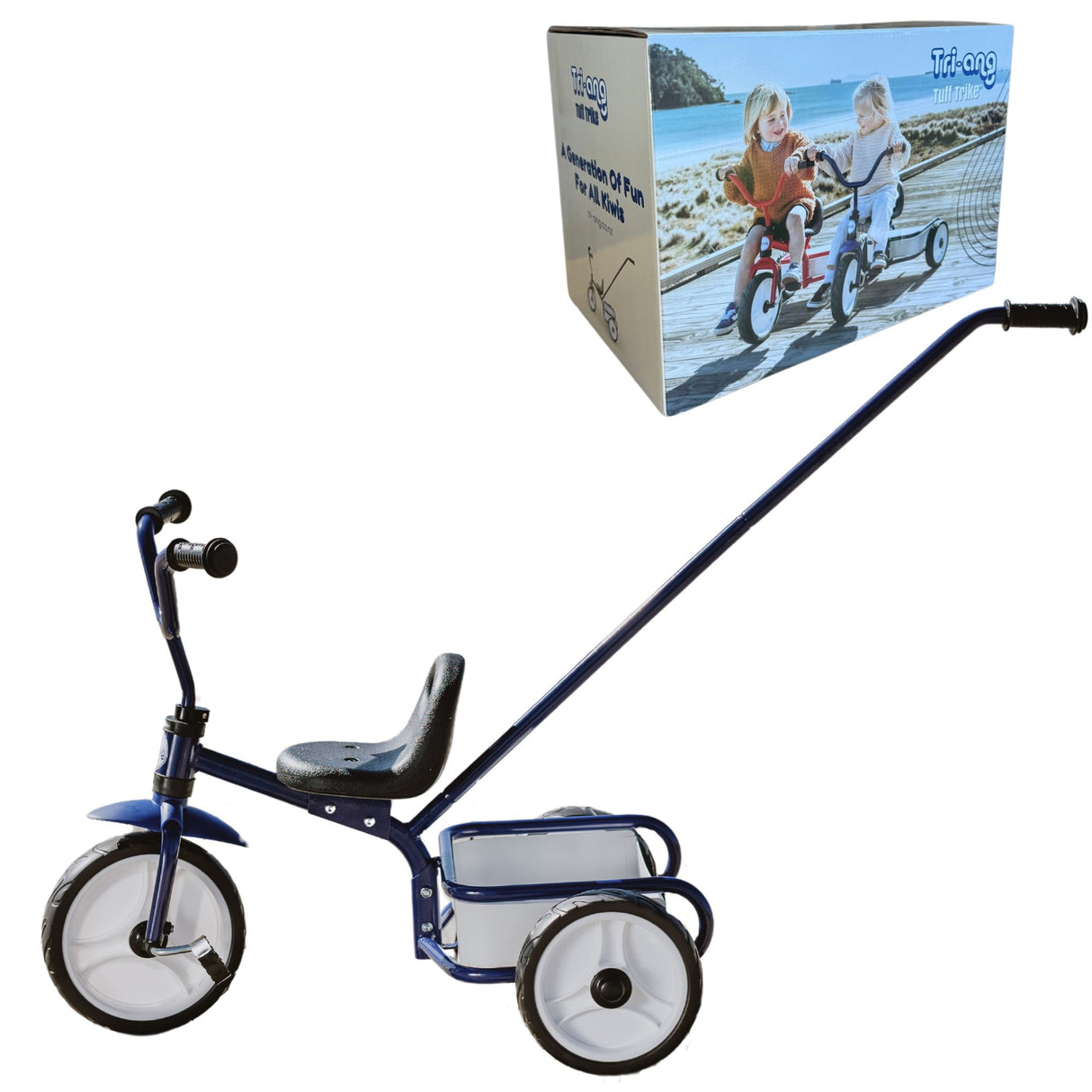 2.0 Tuff Trike w Push Bar - Tri-ang (Blue)