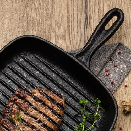 Tramontina Pre-Seasoned Cast Iron Square Griddle Pan 27cm 2.2l