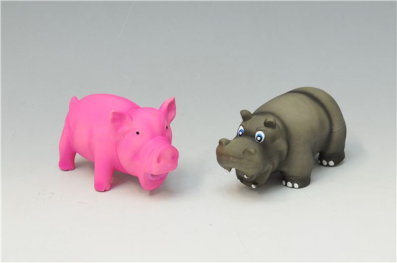 Dog Toy - Squeaky Pig/Hippo (Set of 3 Assorted)