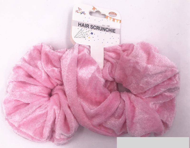 Hair Scrunchie - Pink Velvet 12cm (24pcs)