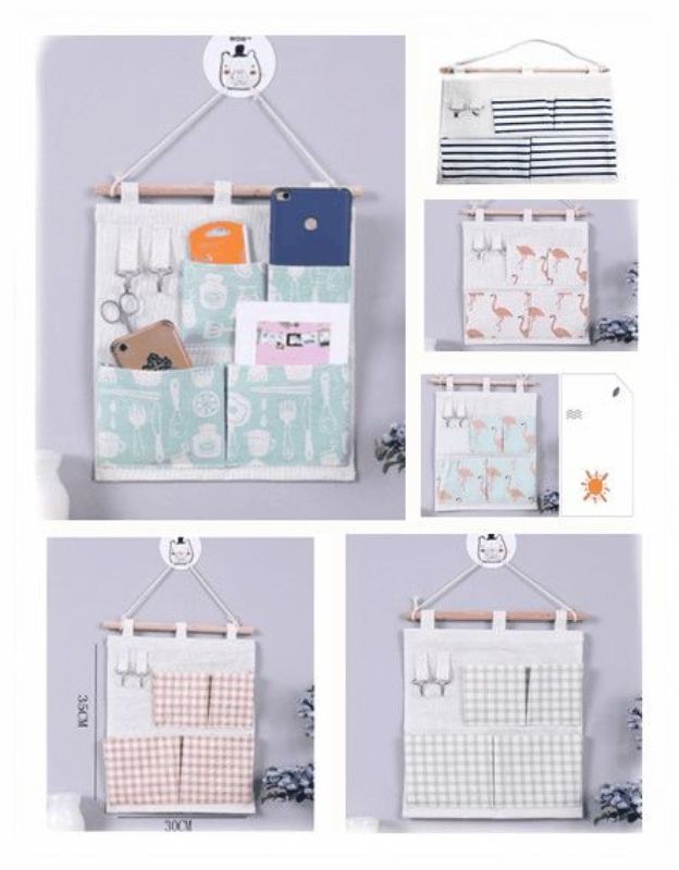 Wall Hanger Organizer - 4  Pockets 35cm (Set of 6 Assorted)