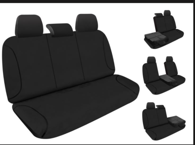 BLACK CANVAS REAR BENCH SEAT COVER - HILUX 07/2015 ONWARD