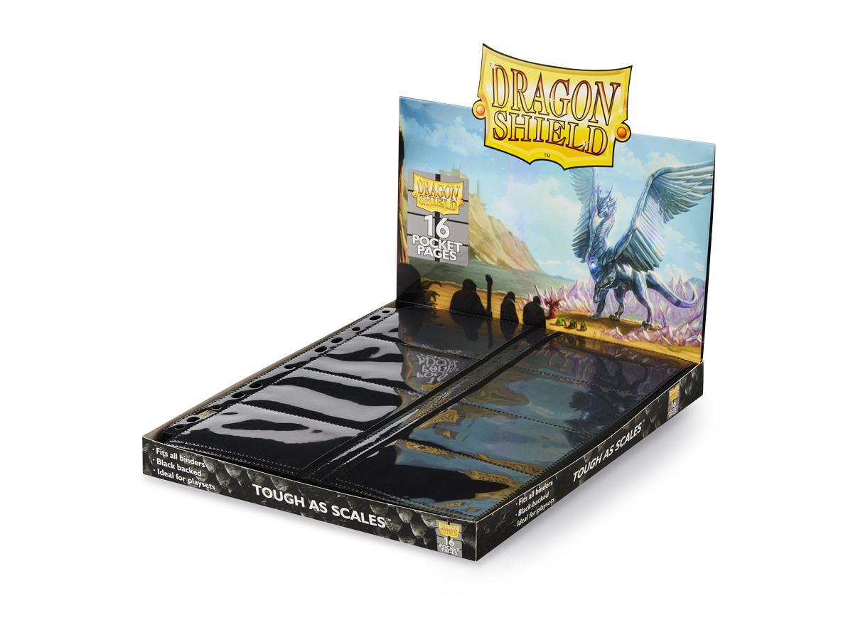 Dragon Shield: Binder Pages  - 16-Pocket Display  - Black