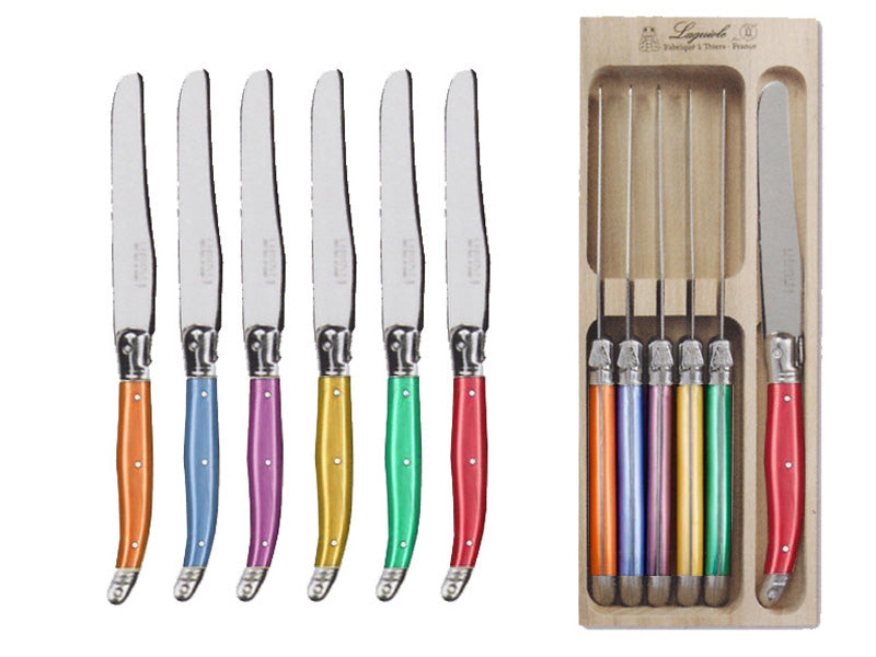 Table Knives Coloured  Set of 6 - Andre Verdier Laguiole Debutant Range