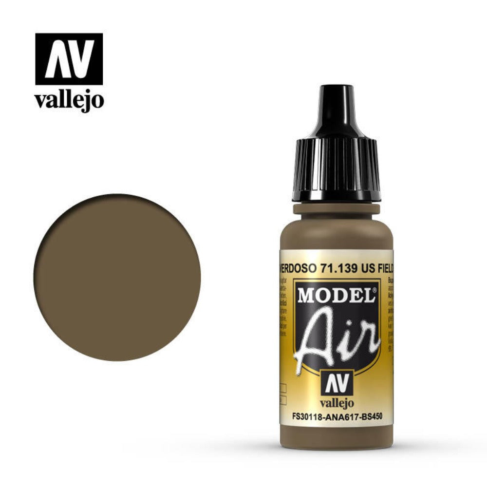 Vallejo Model Air - US Field Drab 17 ml - Model Paint