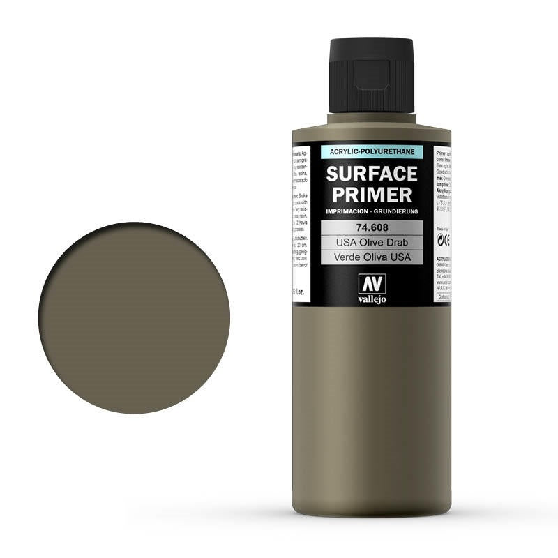 Vallejo - Surface Primer - U.S. Olive Drab 200ml - Model Primer