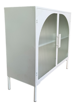 White 2-door cabinet with dimensions 80 x 38 x 81cm, perfect for storage and organization.