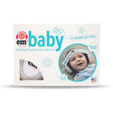 Baby Earmuffs - White/Bluecheckered - Em's 4 Kids