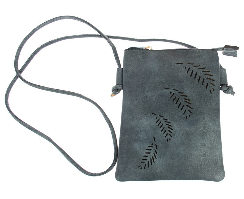 Fern Cutout Phone Bag - Denim