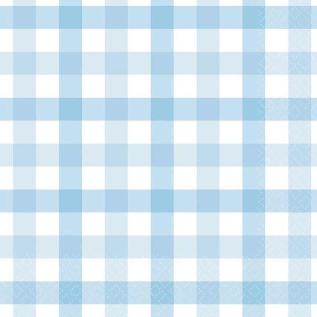 Gingham Lunch Napkin  Pastel Blue - Pack of 16