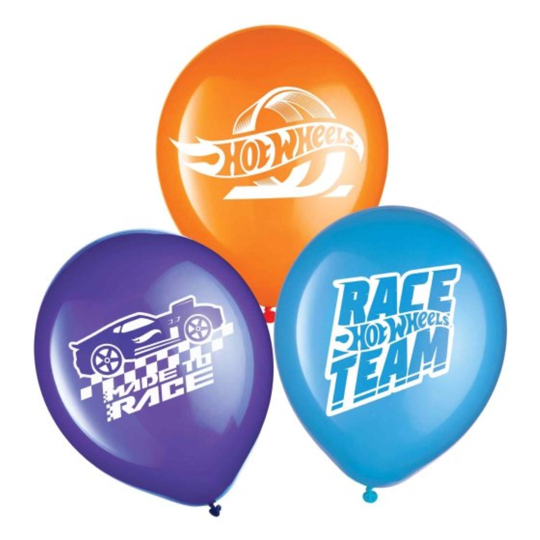 Hot Wheels 30cm Latex Balloons  - Pack of 6