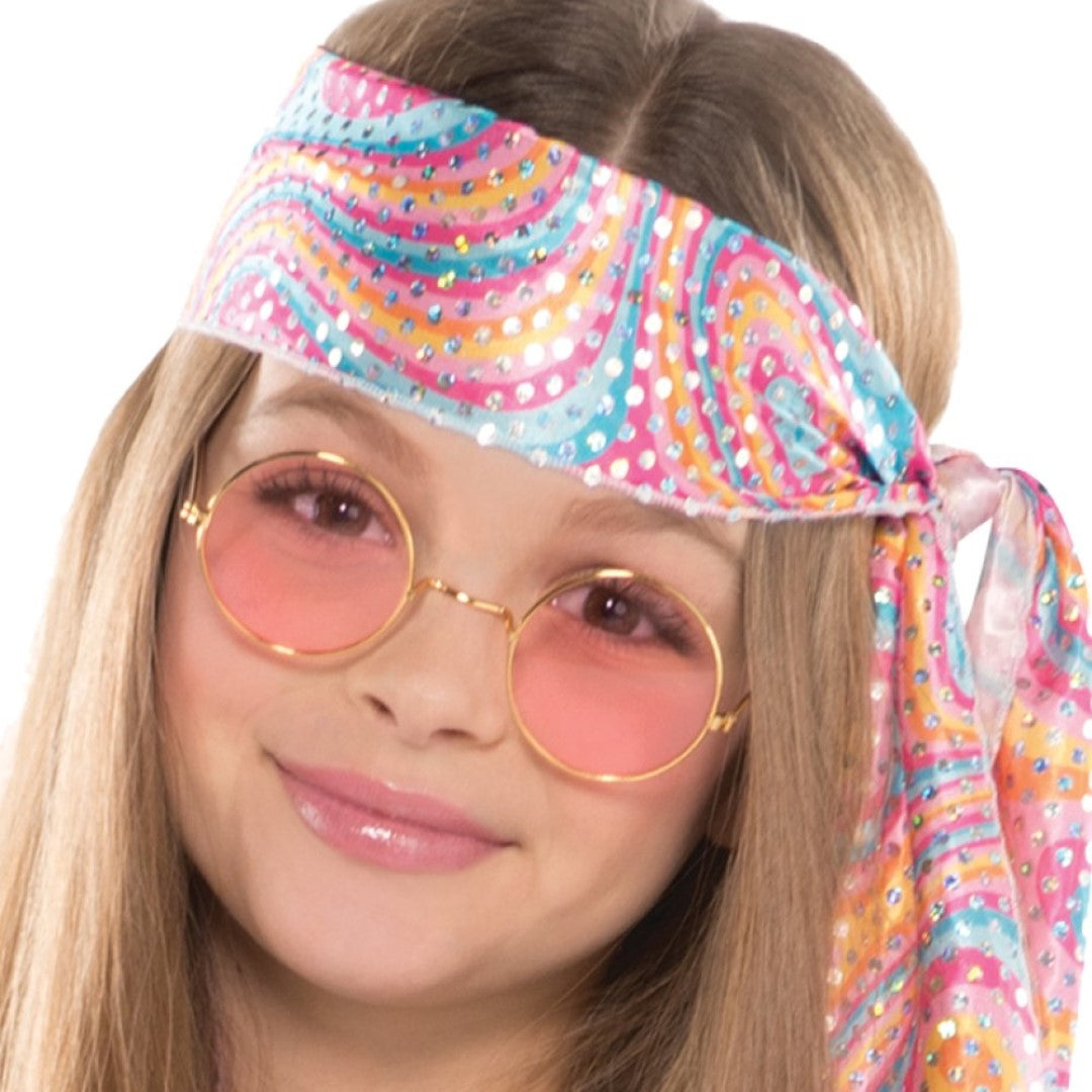 Vibrant Costume Disco Diva for kids, featuring a colorful dress and headscarf, perfect for dance parties and imaginative play.