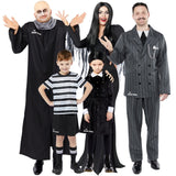 Wednesday Addams costume for women, size 6-8, featuring a black dress and optional wig for a spooky Halloween look.