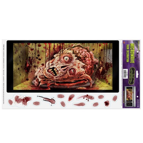 Beistle Halloween Microwave Door Decoration, 30cm x 6cm, features vibrant colors and spooky graphics for festive kitchen flair.