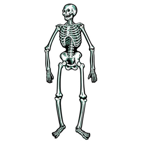 Jointed skeleton set of 2, each 56cm tall, perfect for Halloween decor and flexible positioning for fun displays.