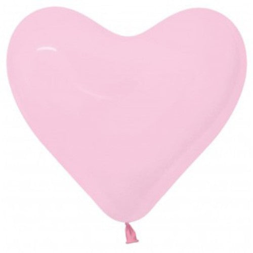 Pack of 12 pink heart-shaped latex balloons, 28cm, perfect for celebrations, parties, and romantic events.