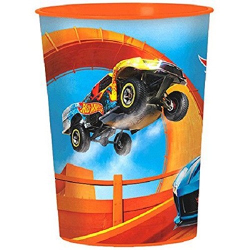 Colorful Hot Wheels Wild Racer Plastic Souvenir Cup, 473ml, perfect for drinks and displaying racing excitement.