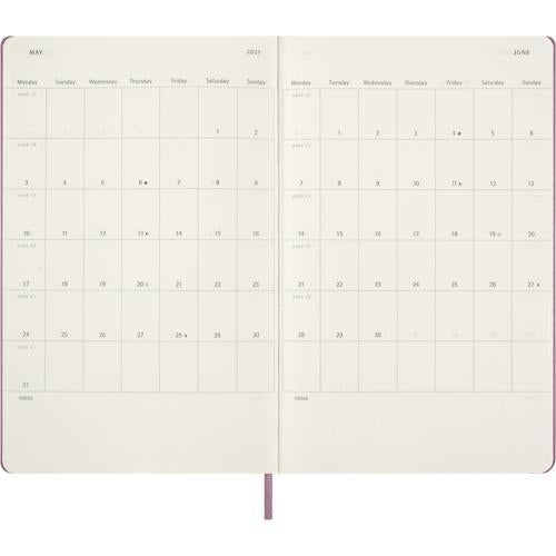 2027 Moleskine Daily Hardcover Large Majestic Pink 12-Month Diary