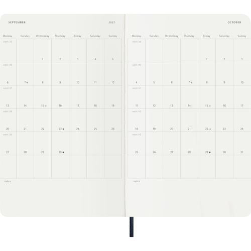 2027 Moleskine Daily Softcover Large Sapphire Blue 12-Month Diary