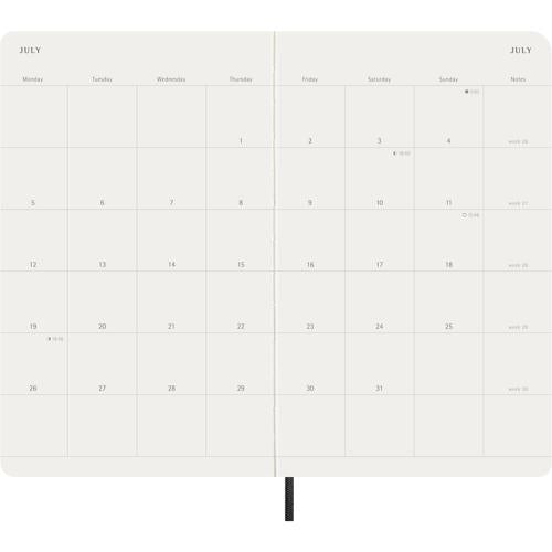 2027 Moleskine Monthly Softcover Large Black 12-Month Diary