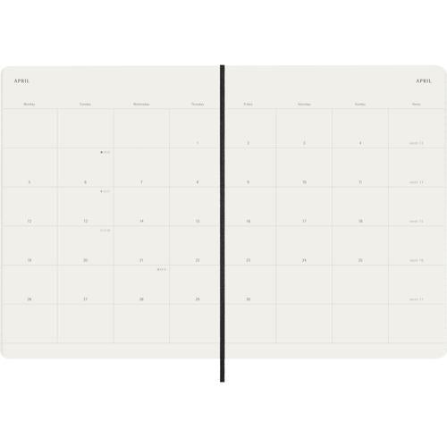 2027 Moleskine Monthly Softcover XL Black 12-Month Diary