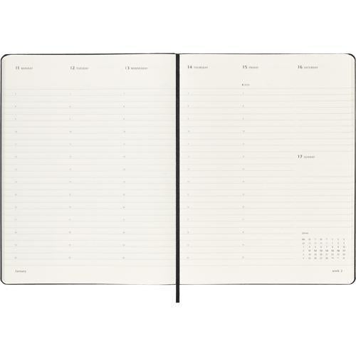 2027 Moleskine Professional Weekly Vertical Hardcover XL Black 12-Month Diary