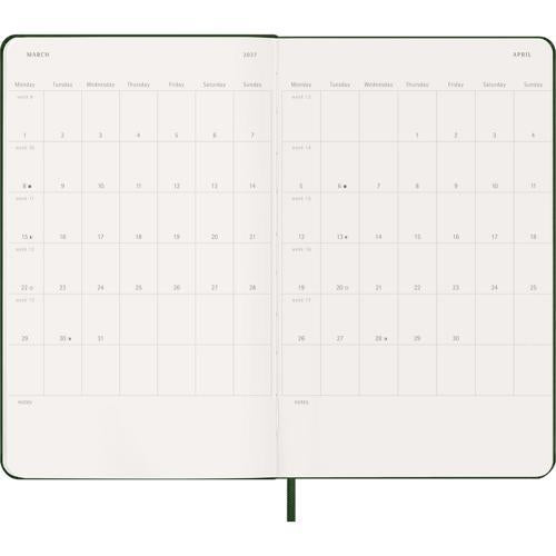 2027 Moleskine Weekly With Notes Hardcover Large Myrtle Green 12-Month Diary