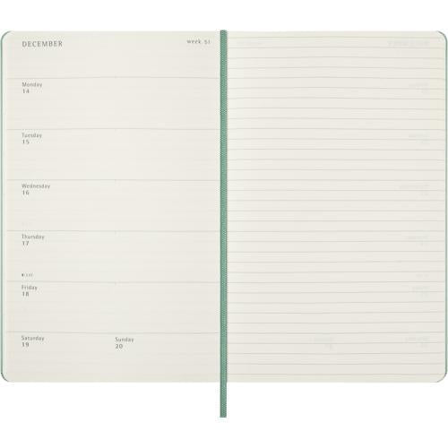 2027 Moleskine Weekly With Notes Hardcover Large Sage Green 12-Month Diary