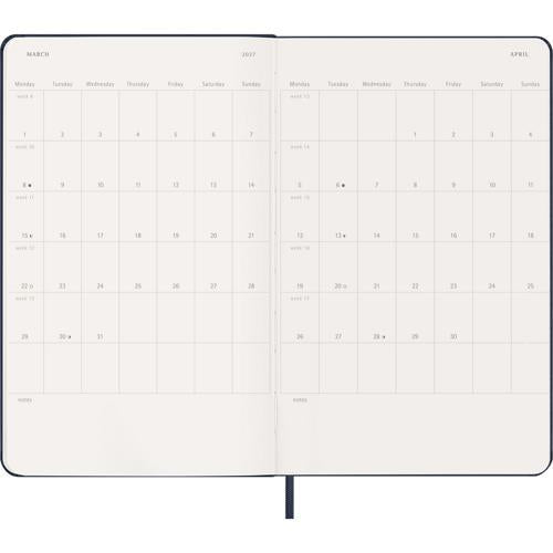 2027 Moleskine Weekly With Notes Hardcover Large Sapphire Blue 12-Month Diary