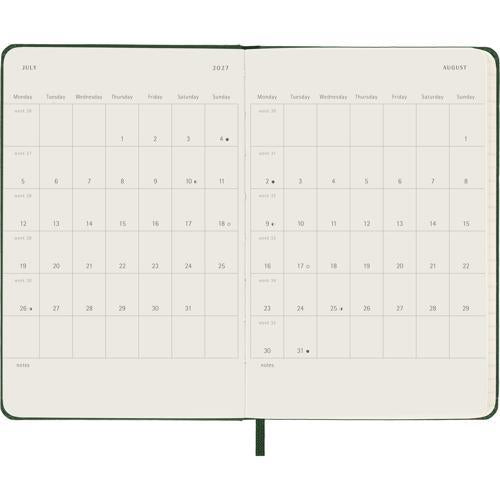 2027 Moleskine Weekly With Notes Hardcover Pocket Myrtle Green 12-Month Diary