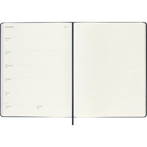 2027 Moleskine Weekly With Notes Hardcover XL Sapphire Blue 12-Month Diary