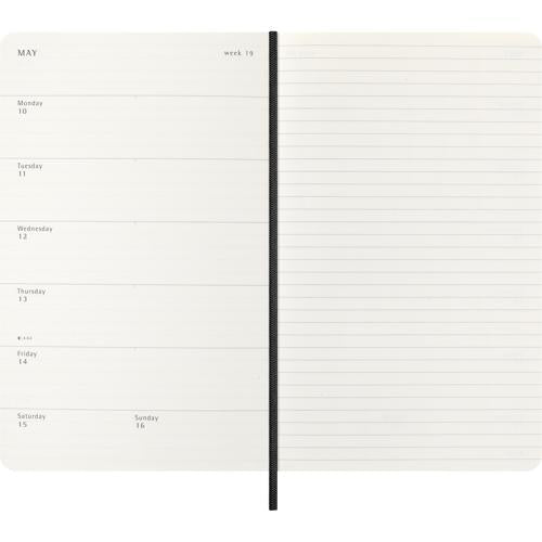 2027 Moleskine Weekly With Notes Softcover Large Black 12-Month Diary