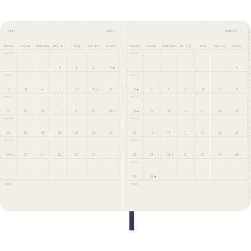 2027 Moleskine Weekly With Notes Softcover Pocket Sapphire Blue 12-Month Diary