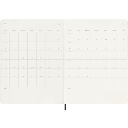 2027 Moleskine Weekly With Notes Softcover XL Black 12-Month Diary
