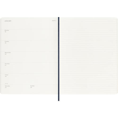 2027 Moleskine Weekly With Notes Softcover XL Sapphire Blue 12-Month Diary