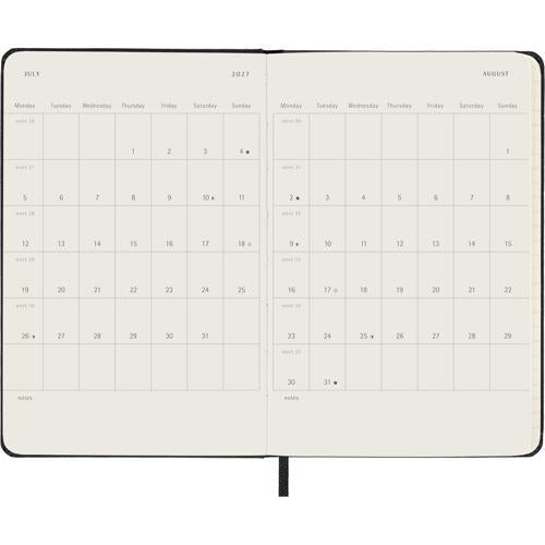 2027 Moleskine Weekly Horizontal Hardcover Pocket Black 12-Month Diary
